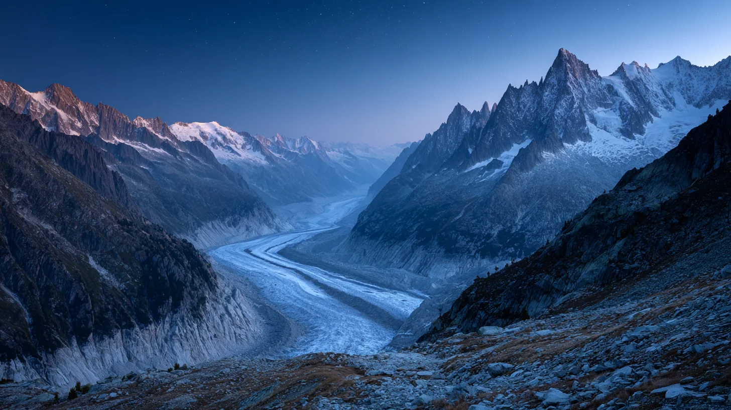 Glacial Landscape Blue Hour